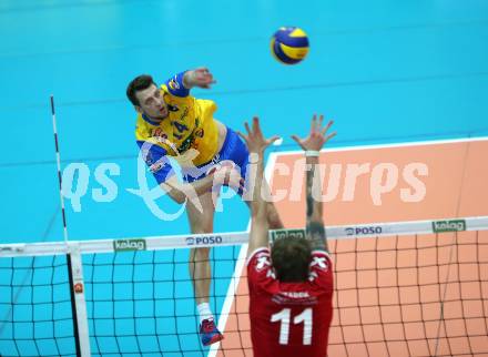 Volleyball. AVL Finale. SK Posojilnica Aich/Dob gegen SG Union Raiffeisen Waldviertel. Matej Mihajlovic, (Aich/Dob). Bleiburg, 24.4.2019.
Foto: Kuess
---
pressefotos, pressefotografie, kuess, qs, qspictures, sport, bild, bilder, bilddatenbank