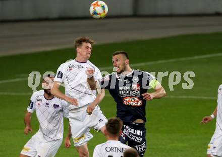 Fussball. 2. Liga. âSK Austria Klagenfurt gegen FAC Wien.  Scott Fitzgerald Kennedy (Klagenfurt), Christian Bubalovic (FAC Wien). Klagenfurt, 26.4.2019.
Foto: Kuess
---
pressefotos, pressefotografie, kuess, qs, qspictures, sport, bild, bilder, bilddatenbank