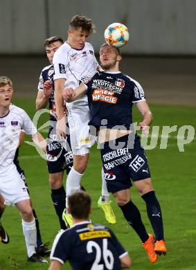 Fussball. 2. Liga. âSK Austria Klagenfurt gegen FAC Wien. Benedikt Pichler, (Klagenfurt), Christian Bubalovic  (FAC Wien). Klagenfurt, 26.4.2019.
Foto: Kuess
---
pressefotos, pressefotografie, kuess, qs, qspictures, sport, bild, bilder, bilddatenbank