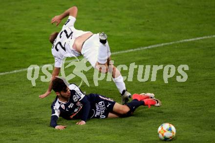 Fussball. 2. Liga. âSK Austria Klagenfurt gegen FAC Wien. Carlos Badal Andani, (Klagenfurt), Ceyhun Tueccar  (FAC Wien). Klagenfurt, 26.4.2019.
Foto: Kuess
---
pressefotos, pressefotografie, kuess, qs, qspictures, sport, bild, bilder, bilddatenbank