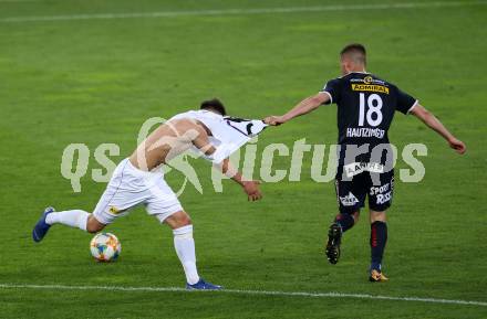 Fussball. 2. Liga. âSK Austria Klagenfurt gegen FAC Wien. Patrik Dzalto,  (Klagenfurt),  Daniel Hautzinger (FAC Wien). Klagenfurt, 26.4.2019.
Foto: Kuess
---
pressefotos, pressefotografie, kuess, qs, qspictures, sport, bild, bilder, bilddatenbank