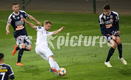 Fussball. 2. Liga. âSK Austria Klagenfurt gegen FAC Wien.  Markus Rusek, (Klagenfurt), Christian Bubalovic, Tin Plavotic  (FAC Wien). Klagenfurt, 26.4.2019.
Foto: Kuess
---
pressefotos, pressefotografie, kuess, qs, qspictures, sport, bild, bilder, bilddatenbank