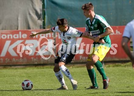 Fussball. Regionalliga. WAC Amateure gegen UVB Voecklamarkt. Bajram Syla,  (WAC), Thomas Loeffler (Voecklamarkt). Wolfsberg, 20.4.2019.
Foto: Kuess
---
pressefotos, pressefotografie, kuess, qs, qspictures, sport, bild, bilder, bilddatenbank