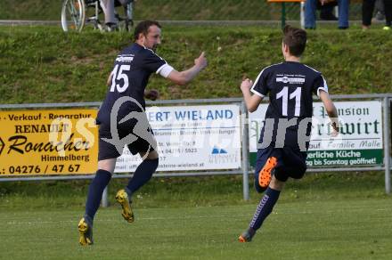 Fussball 2. Klasse C. Himmelberg gegen Gurk. Torjubel Bernhard Peter Wastl,  Lukas Christian Garnitschnig (Himmelberg). Himmelberg, am 27.4.2019.
Foto: Kuess
---
pressefotos, pressefotografie, kuess, qs, qspictures, sport, bild, bilder, bilddatenbank