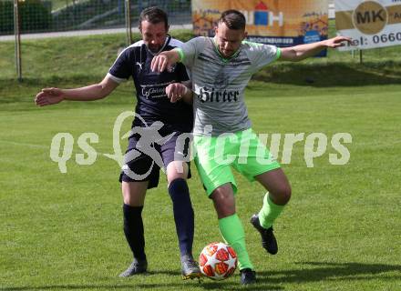 Fussball 2. Klasse C. Himmelberg gegen Gurk. Bernhard Peter Wastl,  (Himmelberg), Dejan Tejic (Gurk). Himmelberg, am 27.4.2019.
Foto: Kuess
---
pressefotos, pressefotografie, kuess, qs, qspictures, sport, bild, bilder, bilddatenbank