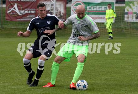 Fussball 2. Klasse C. Himmelberg gegen Gurk. Arno Schuss,  (Himmelberg),  Dragan Sprecakovic (Gurk). Himmelberg, am 27.4.2019.
Foto: Kuess
---
pressefotos, pressefotografie, kuess, qs, qspictures, sport, bild, bilder, bilddatenbank