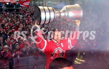 EBEL. Eishockey Bundesliga. Meisterfeier KAC.   Thomas Koch. Klagenfurt, am 29.4.2019.
Foto: Kuess
---
pressefotos, pressefotografie, kuess, qs, qspictures, sport, bild, bilder, bilddatenbank