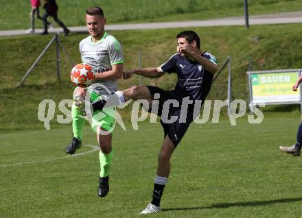 Fussball 2. Klasse C. Himmelberg gegen Gurk. Christopher Stocklauser,  (Himmelberg), Dejan Tejic (Gurk). Himmelberg, am 27.4.2019.
Foto: Kuess
---
pressefotos, pressefotografie, kuess, qs, qspictures, sport, bild, bilder, bilddatenbank