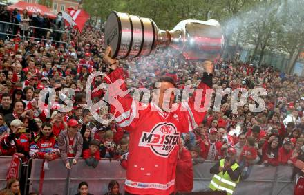 EBEL. Eishockey Bundesliga. Meisterfeier KAC.   Charles Robin Gartner. Klagenfurt, am 29.4.2019.
Foto: Kuess
---
pressefotos, pressefotografie, kuess, qs, qspictures, sport, bild, bilder, bilddatenbank