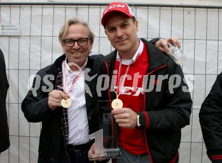 EBEL. Eishockey Bundesliga. Meisterfeier KAC.   Trainer U14. Markus Schretter. Klagenfurt, am 29.4.2019.
Foto: Kuess
---
pressefotos, pressefotografie, kuess, qs, qspictures, sport, bild, bilder, bilddatenbank