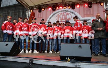 EBEL. Eishockey Bundesliga. Meisterfeier KAC.   Meisterehrung Nachwuchs. U18. Klagenfurt, am 29.4.2019.
Foto: Kuess
---
pressefotos, pressefotografie, kuess, qs, qspictures, sport, bild, bilder, bilddatenbank