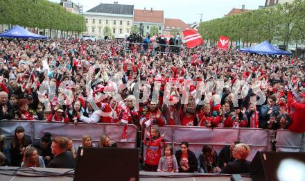 EBEL. Eishockey Bundesliga. Meisterfeier KAC.   Fans. Klagenfurt, am 29.4.2019.
Foto: Kuess
---
pressefotos, pressefotografie, kuess, qs, qspictures, sport, bild, bilder, bilddatenbank