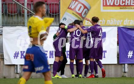 Fussball. 2. Liga. âSK Austria Klagenfurt gegen SV Lafnitz. Torjubel Benedikt Pichler, Carlos Badal Andani, Sandro Zakany, Kosmas Gkezos, Patrick Greil (Klagenfurt). Klagenfurt, 17.5.2019.
Foto: Kuess
---
pressefotos, pressefotografie, kuess, qs, qspictures, sport, bild, bilder, bilddatenbank