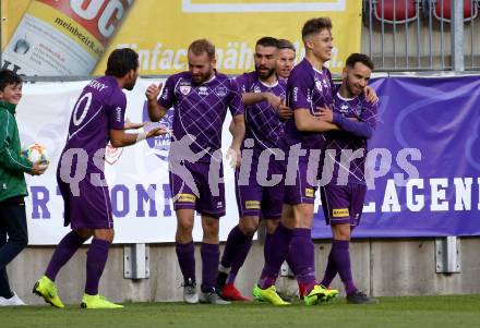 Fussball. 2. Liga. âSK Austria Klagenfurt gegen SV Lafnitz. Torjubel Benedikt Pichler, Carlos Badal Andani, Sandro Zakany, Kosmas Gkezos, Patrick Greil, Okan Aydin (Klagenfurt). Klagenfurt, 17.5.2019.
Foto: Kuess
---
pressefotos, pressefotografie, kuess, qs, qspictures, sport, bild, bilder, bilddatenbank