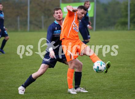 Fussball Unterliga Ost. Ludmannsdorf gegen Eisenkappel.  Thomas Bradatsch,  (Ludmannsdorf),  Denis Kujundzic (Eisenkappel). Ludmannsdorf, am 19.5.2018.
Foto: Kuess
---
pressefotos, pressefotografie, kuess, qs, qspictures, sport, bild, bilder, bilddatenbank