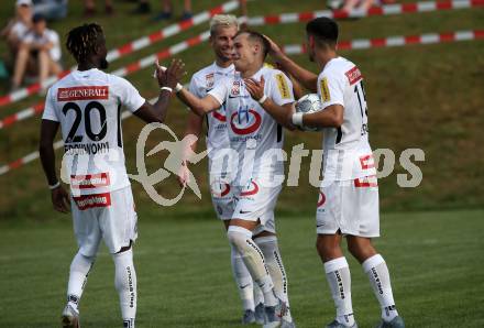 Fussball. OEFB Cup. Koettmannsdorf gegen FK Austria Wien.Torjubel Osagie Bright Edowonyi, Alexander Gruenwald, Tarkan Serbest (Austria Wien). Koettmannsdorf, 20.7.2019.
Foto: Kuess
www.qspictures.net
---
pressefotos, pressefotografie, kuess, qs, qspictures, sport, bild, bilder, bilddatenbank