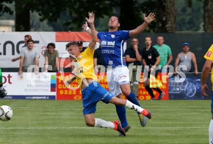 Fussball Uniqa OEFB Cup. Treibach gegen WSG Swarowski Tirol. Florian Philipp Wieser,  (Treibach), Zlatko Dedic (Tirol). Treibach, am 19.7.2019.
Foto: Kuess
www.qspictures.net
---
pressefotos, pressefotografie, kuess, qs, qspictures, sport, bild, bilder, bilddatenbank