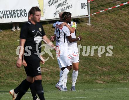 Fussball. OEFB Cup. Koettmannsdorf gegen FK Austria Wien.Torjubel  Alexander Gruenwald, Osagie Bright Edomwonyi  (Austria Wien). Koettmannsdorf, 20.7.2019.
Foto: Kuess
www.qspictures.net
---
pressefotos, pressefotografie, kuess, qs, qspictures, sport, bild, bilder, bilddatenbank