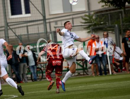 Fussball. OEFB Cup. SAK gegen WAC. Zan Palcic (SAK),  Marc Andre Schmerboeck (WAC). Klagenfurt, 20.7.2019.
Foto: Kuess
www.qspictures.net
---
pressefotos, pressefotografie, kuess, qs, qspictures, sport, bild, bilder, bilddatenbank