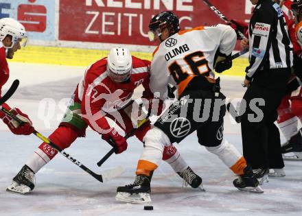 Ebel Eishockey Bundesliga. Testspiel. KAC gegen Wolfsburg Grizzlys. Siim Liivik,  (KAC),  Mathis Olimb (Wolfsburg). Klagenfurt, am 21.8.2019.
Foto: Kuess
www.qspictures.net
---
pressefotos, pressefotografie, kuess, qs, qspictures, sport, bild, bilder, bilddatenbank