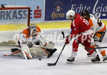 Ebel Eishockey Bundesliga. Testspiel. KAC gegen Wolfsburg Grizzlys. Thomas Koch, (KAC), Felix Brueckmann, Maximilian Adam   (Wolfsburg). Klagenfurt, am 21.8.2019.
Foto: Kuess
www.qspictures.net
---
pressefotos, pressefotografie, kuess, qs, qspictures, sport, bild, bilder, bilddatenbank