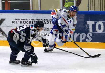 EBEL. Eishockey Bundesliga. Turnier. EC VSV gegen Fehervar AV19.  Miika Lahti,  (VSV), Daniel Szabo (Fehervar). Bled, am 23.8.2019.
Foto: Kuess
www.qspictures.net
---
pressefotos, pressefotografie, kuess, qs, qspictures, sport, bild, bilder, bilddatenbank