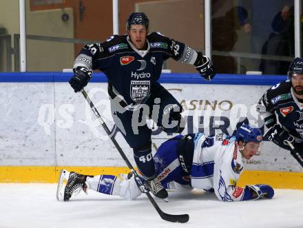 EBEL. Eishockey Bundesliga. Turnier. EC VSV gegen Fehervar AV19.  Felix Maxa,  (VSV), Jonathan Harty (Fehervar). Bled, am 23.8.2019.
Foto: Kuess
www.qspictures.net
---
pressefotos, pressefotografie, kuess, qs, qspictures, sport, bild, bilder, bilddatenbank