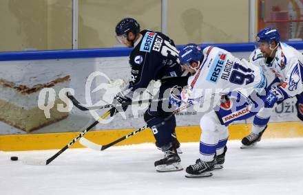 EBEL. Eishockey Bundesliga. Turnier. EC VSV gegen Fehervar AV19.  Adis Alagic,  (VSV), Csanad Erdely (Fehervar). Bled, am 23.8.2019.
Foto: Kuess
www.qspictures.net
---
pressefotos, pressefotografie, kuess, qs, qspictures, sport, bild, bilder, bilddatenbank