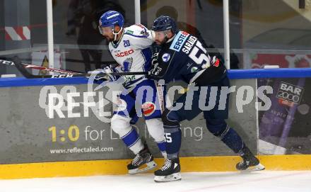 EBEL. Eishockey Bundesliga. Turnier. EC VSV gegen Fehervar AV19. Nico Brunner,   (VSV), Andrew Sarauer (Fehervar). Bled, am 23.8.2019.
Foto: Kuess
www.qspictures.net
---
pressefotos, pressefotografie, kuess, qs, qspictures, sport, bild, bilder, bilddatenbank