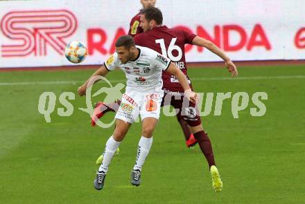 Fussball tipico Bundesliga. RZ Pellets WAC gegen Cashpoint SCR Altach.  Shon Zalman Weissman, (WAC), Emanuel Schreiner  (Altach). Wolfsberg, am 24.8.2019.
Foto: Kuess
www.qspictures.net

---
pressefotos, pressefotografie, kuess, qs, qspictures, sport, bild, bilder, bilddatenbank