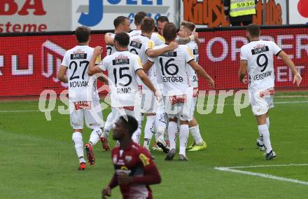 Fussball tipico Bundesliga. RZ Pellets WAC gegen Cashpoint SCR Altach.  Torjubel Anderson Niangbo (WAC). Wolfsberg, am 24.8.2019.
Foto: Kuess
www.qspictures.net

---
pressefotos, pressefotografie, kuess, qs, qspictures, sport, bild, bilder, bilddatenbank