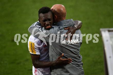 Fussball tipico Bundesliga. RZ Pellets WAC gegen Cashpoint SCR Altach.  Anderson Niangbo, Trainer Gerhard Struber (WAC). Wolfsberg, am 24.8.2019.
Foto: Kuess
www.qspictures.net

---
pressefotos, pressefotografie, kuess, qs, qspictures, sport, bild, bilder, bilddatenbank