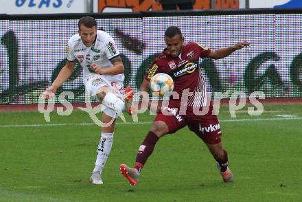 Fussball tipico Bundesliga. RZ Pellets WAC gegen Cashpoint SCR Altach.  Lukas Schmitz,  (WAC), Anderson Dos Santos Gomes (Altach). Wolfsberg, am 24.8.2019.
Foto: Kuess
www.qspictures.net

---
pressefotos, pressefotografie, kuess, qs, qspictures, sport, bild, bilder, bilddatenbank