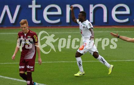 Fussball tipico Bundesliga. RZ Pellets WAC gegen Cashpoint SCR Altach.  Torjubel Anderson Niangbo (WAC). Wolfsberg, am 24.8.2019.
Foto: Kuess
www.qspictures.net

---
pressefotos, pressefotografie, kuess, qs, qspictures, sport, bild, bilder, bilddatenbank