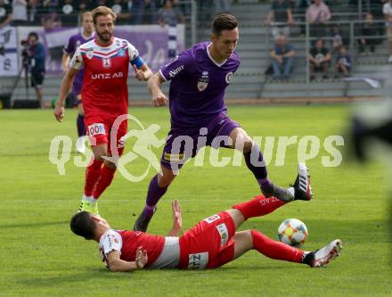 Fussball 2. Liga. SK Austra Klagenfurt gegen FC Blau Weiss Linz. Oliver Markoutz (Austria Klagenfurt), Danilo Mitrovic (BW Linz). Klagenfurt, am 25.8.2019.
Foto: Kuess
www.qspictures.net
---
pressefotos, pressefotografie, kuess, qs, qspictures, sport, bild, bilder, bilddatenbank