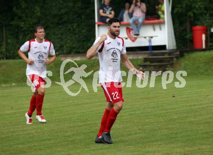 Fussball. Kaerntner Liga. Ferlach Atus gegen Spittal/Drau. Torjubel Stephan Buergler (Ferlach). Ferlach, 24.8.2019.
Foto: Kuess
www.qspictures.net
---
pressefotos, pressefotografie, kuess, qs, qspictures, sport, bild, bilder, bilddatenbank