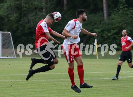 Fussball. Kaerntner Liga. Ferlach Atus gegen Spittal/Drau.  Stephan Buergler (Ferlach), Edis Sehic  (Spittal). Ferlach, 24.8.2019.
Foto: Kuess
www.qspictures.net
---
pressefotos, pressefotografie, kuess, qs, qspictures, sport, bild, bilder, bilddatenbank