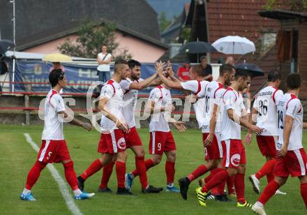 Fussball. Kaerntner Liga. Ferlach Atus gegen Spittal/Drau. Torjubel Stephan Buergler (Ferlach). Ferlach, 24.8.2019.
Foto: Kuess
www.qspictures.net
---
pressefotos, pressefotografie, kuess, qs, qspictures, sport, bild, bilder, bilddatenbank