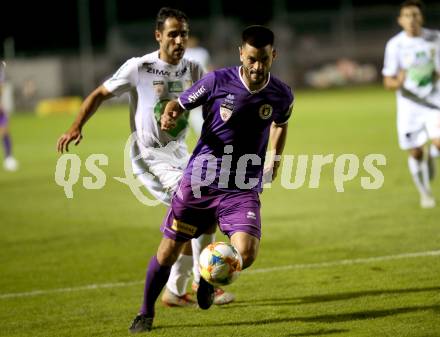 Fussball 2. Liga. SK Austria Klagenfurt gegen SC Austria Lustenau. Darijo Pecirep,  (Austria Klagenfurt), Christian Schilling (Lustenau). Klagenfurt, am 13.9.2019.
Foto: Kuess
www.qspictures.net
---
pressefotos, pressefotografie, kuess, qs, qspictures, sport, bild, bilder, bilddatenbank