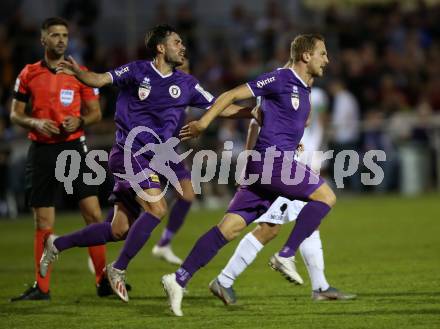 Fussball 2. Liga. SK Austra Klagenfurt gegen SC Austria Lustenau. Torjubel Polydoros Gkezos, Markus Rusek (Austria Klagenfurt). Klagenfurt, am 13.9.2019.
Foto: Kuess
www.qspictures.net
---
pressefotos, pressefotografie, kuess, qs, qspictures, sport, bild, bilder, bilddatenbank