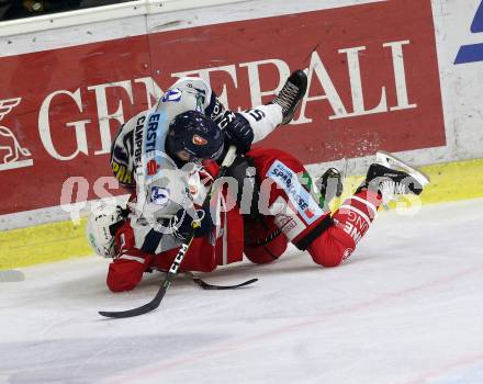 EBEL. Eishockey Bundesliga. KAC gegen	Hydro Fehervar AV 19. Witting Marcel (KAC),  Campbell Timothy(Alba Volan). Klagenfurt, am 13.9.2019.
Foto: Kuess
www.qspictures.net

---
pressefotos, pressefotografie, kuess, qs, qspictures, sport, bild, bilder, bilddatenbank