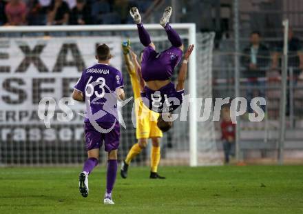 Fussball 2. Liga. SK Austra Klagenfurt gegen SC Austria Lustenau. Torjubel  Markus Rusek (Austria Klagenfurt). Klagenfurt, am 13.9.2019.
Foto: Kuess
www.qspictures.net
---
pressefotos, pressefotografie, kuess, qs, qspictures, sport, bild, bilder, bilddatenbank