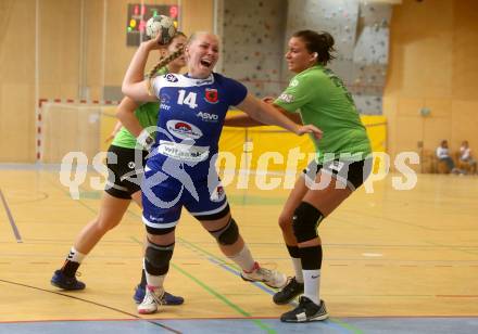 Handball Frauen Bundesliga. SC Kelag Ferlach/Feldkirchen gegen UHC Muellner Bau Stockerau. Adrijana Cernivec,  (Ferlach/Feldkirchen), Dorin Novak (Stockerau). Ferlach, am 14.9.2019.
Foto: Kuess
www.qspictures.net
---
pressefotos, pressefotografie, kuess, qs, qspictures, sport, bild, bilder, bilddatenbank