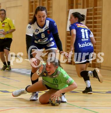 Handball Frauen Bundesliga. SC Kelag Ferlach/Feldkirchen gegen UHC Muellner Bau Stockerau. Anna-Maria Kavalar,  (Ferlach/Feldkirchen), Stefanie Schalko (Stockerau). Ferlach, am 14.9.2019.
Foto: Kuess
www.qspictures.net
---
pressefotos, pressefotografie, kuess, qs, qspictures, sport, bild, bilder, bilddatenbank