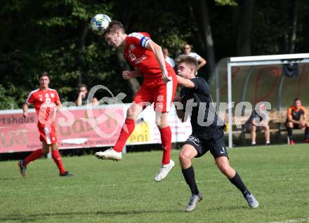 Fussball. Kaerntner Liga. KAC 1909 gegen Koettmannsdorf. Maximilian Hubert Watscher  (KAC), Nicolas Manuel Modritz (Koettmannsdorf). Klagenfurt, 14.9.2019.
Foto: Kuess
www.qspictures.net
---
pressefotos, pressefotografie, kuess, qs, qspictures, sport, bild, bilder, bilddatenbank