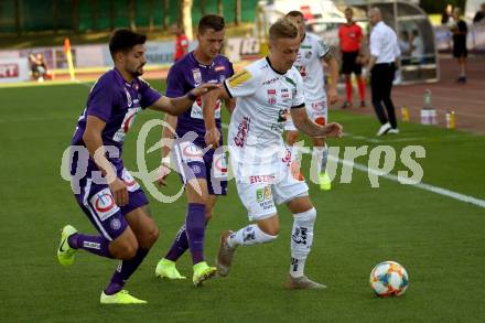 Fussball Bundesliga. RZ Pellets WAC gegen FK Austria Wien. Marcel Ritzmaier,  (WAC), Tarkan Serbest (Wien). Wolfsberg, am 15.9.2019.
Foto: Kuess
www.qspictures.net

---
pressefotos, pressefotografie, kuess, qs, qspictures, sport, bild, bilder, bilddatenbank