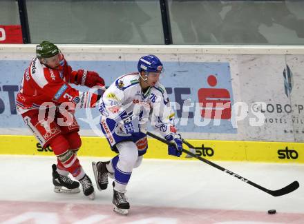 EBEL. Eishockey Bundesliga. EC VSV gegen HCB Suedtirol Alperia.  Maxa Felix (VSV), Tauferer Ivan (Bozen). Villach, am 15.9.2019.
Foto: Kuess
www.qspictures.net
---
pressefotos, pressefotografie, kuess, qs, qspictures, sport, bild, bilder, bilddatenbank