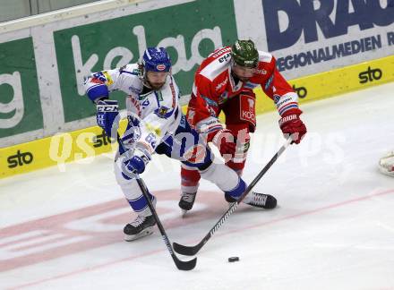 EBEL. Eishockey Bundesliga. EC VSV gegen HCB Suedtirol Alperia. Bjorkstrand Patrick  (VSV), Bernard Anton (Bozen). Villach, am 15.9.2019.
Foto: Kuess
www.qspictures.net
---
pressefotos, pressefotografie, kuess, qs, qspictures, sport, bild, bilder, bilddatenbank