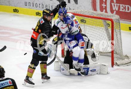 EBEL. Eishockey Bundesliga. EC VSV gegen spusu Vienna Capitals.  Anton Karlsson,  (VSV), Patrick Peter (Vienna Capitals). Villach, am 20.9.2019.
Foto: Kuess
www.qspictures.net
---
pressefotos, pressefotografie, kuess, qs, qspictures, sport, bild, bilder, bilddatenbank