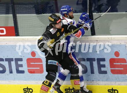 EBEL. Eishockey Bundesliga. EC VSV gegen spusu Vienna Capitals. Kevin Schmidt,  (VSV), Sondre Olden (Vienna Capitals). Villach, am 20.9.2019.
Foto: Kuess
www.qspictures.net
---
pressefotos, pressefotografie, kuess, qs, qspictures, sport, bild, bilder, bilddatenbank